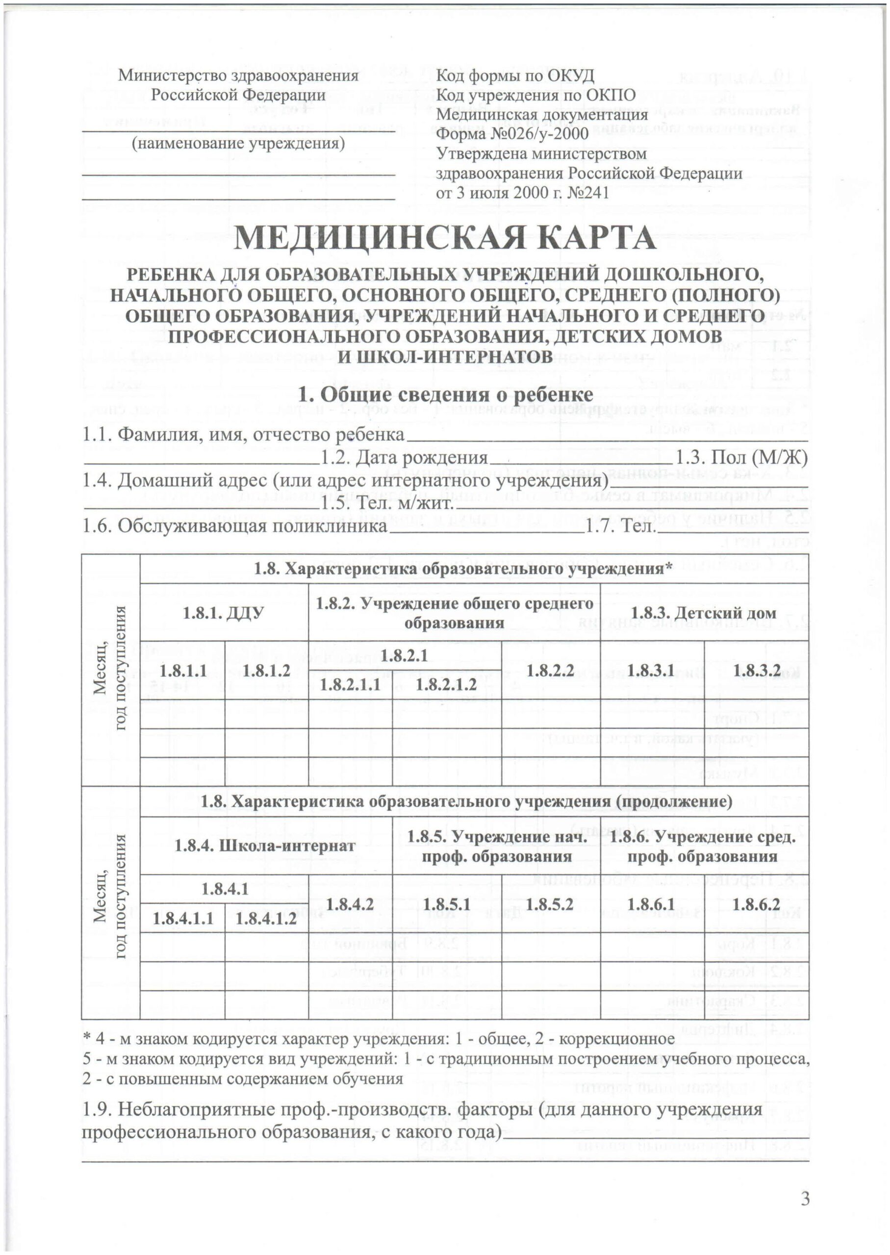Образец медицинской справки