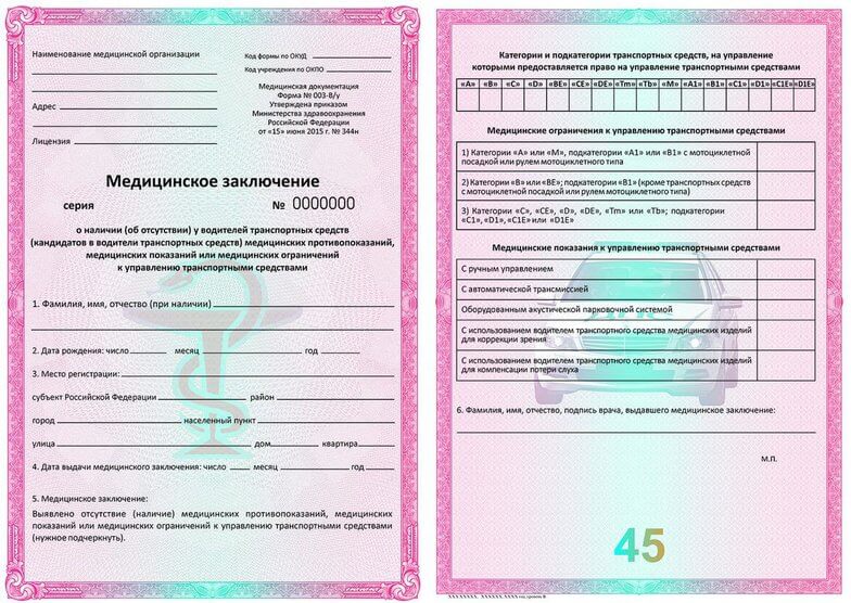 Образец медицинской справки